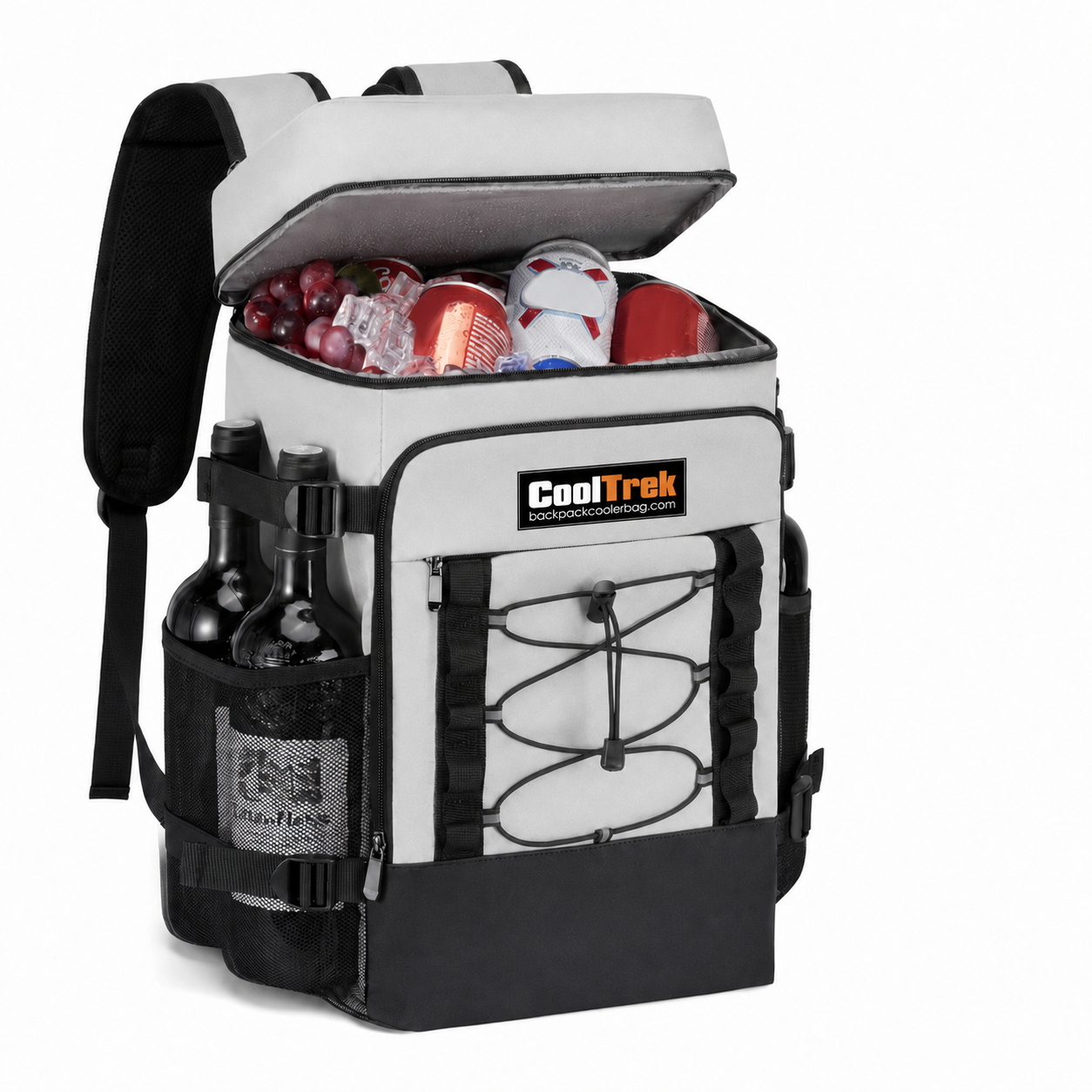 CoolTrek Insulated Cooler Backpack, Leakproof Backpack Cooler Bag with 2 Compartments for Camping, Beach, Picnic & Travel