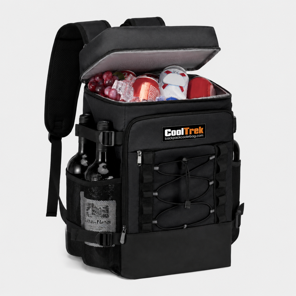 CoolTrek Insulated Cooler Backpack, Leakproof Backpack Cooler Bag with 2 Compartments for Camping, Beach, Picnic & Travel